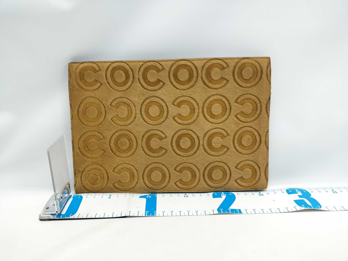 CHANEL Harako CO Mark Clutch Bag Beige Purple No. 6 Pouch