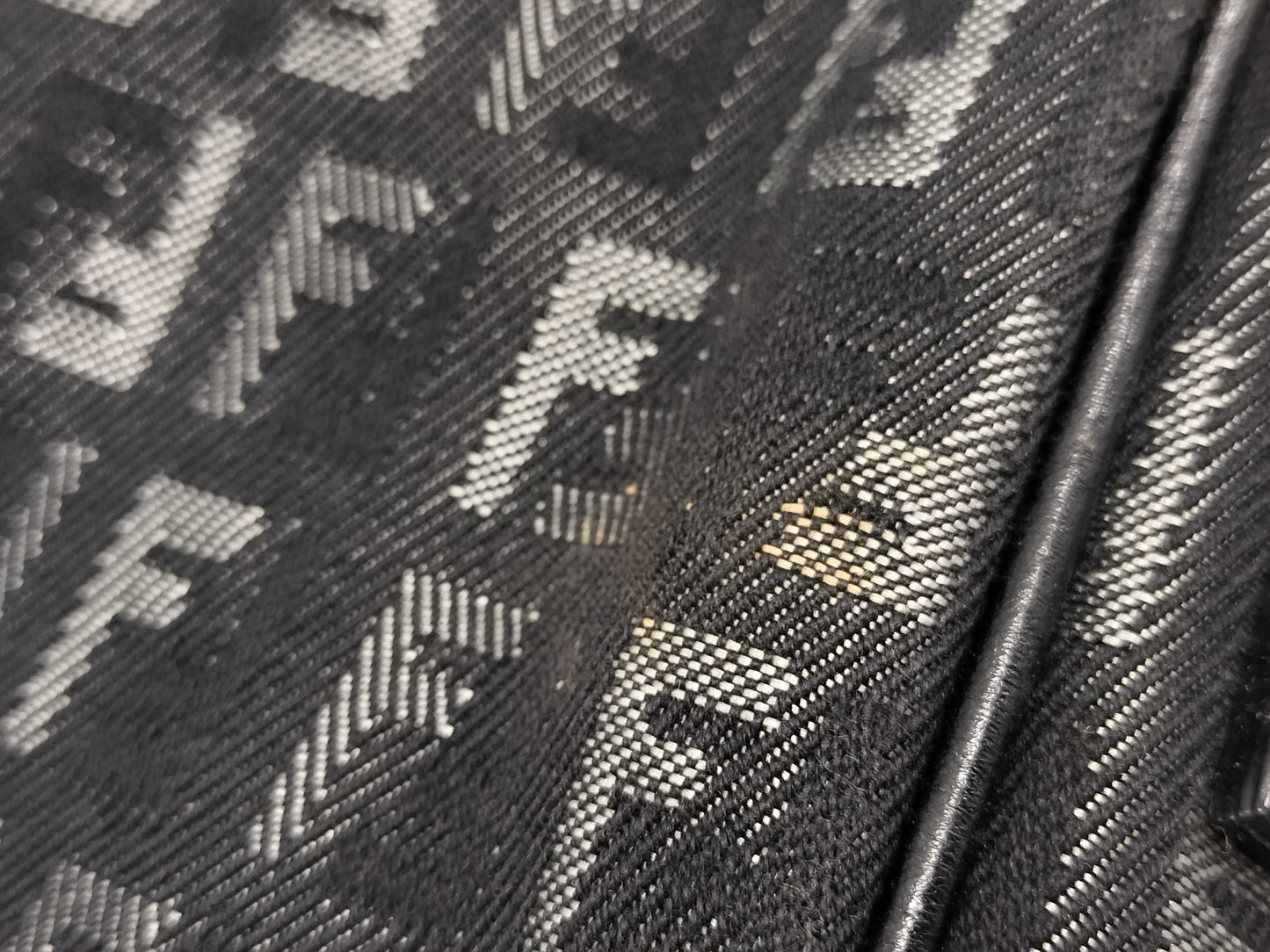 FENDI Zucchino Canvas and Leather Shoulder Bag Black 8BT053 Bag