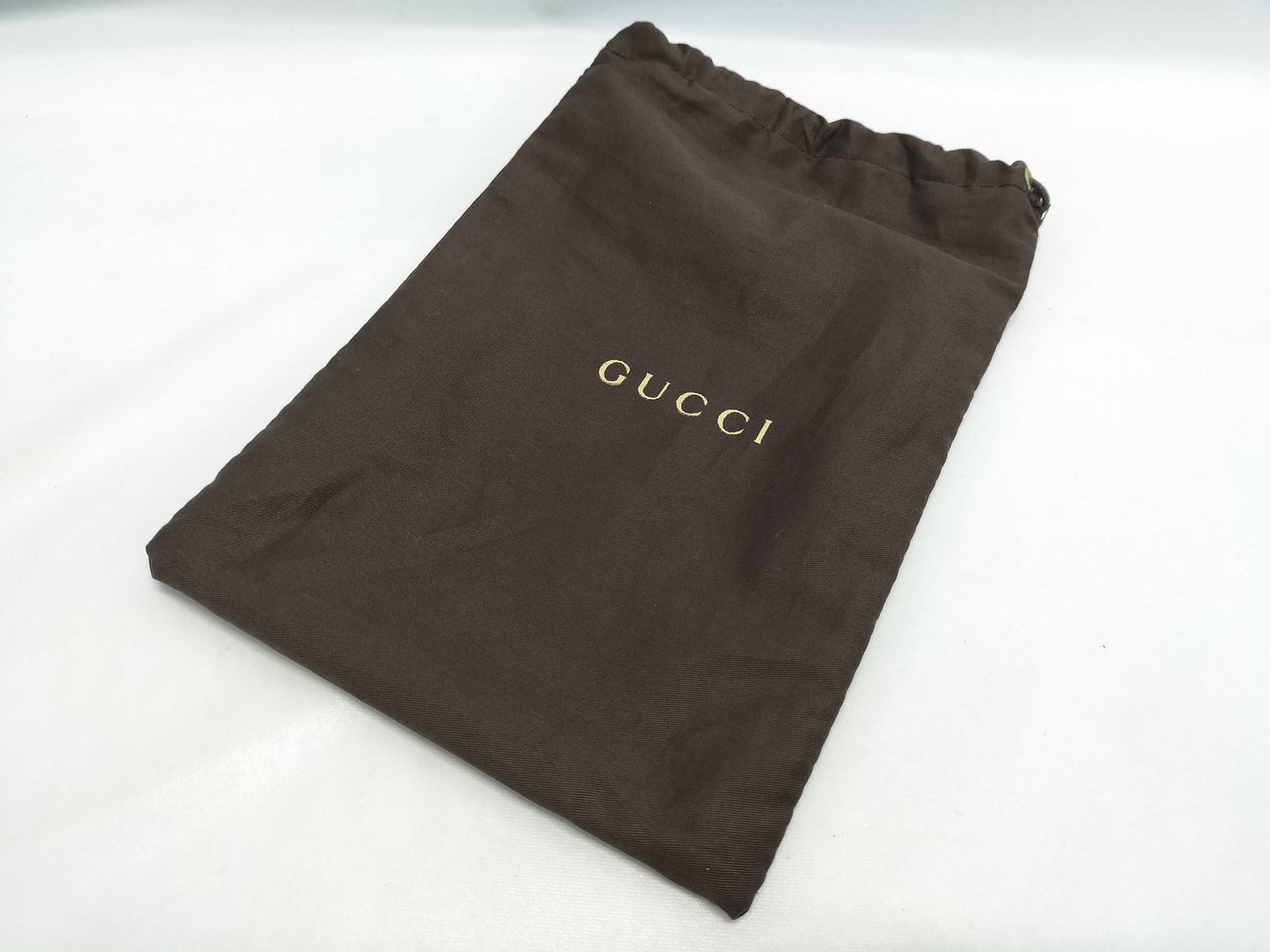 GUCCI GG Nylon Leather Pouch in Pink and Brown