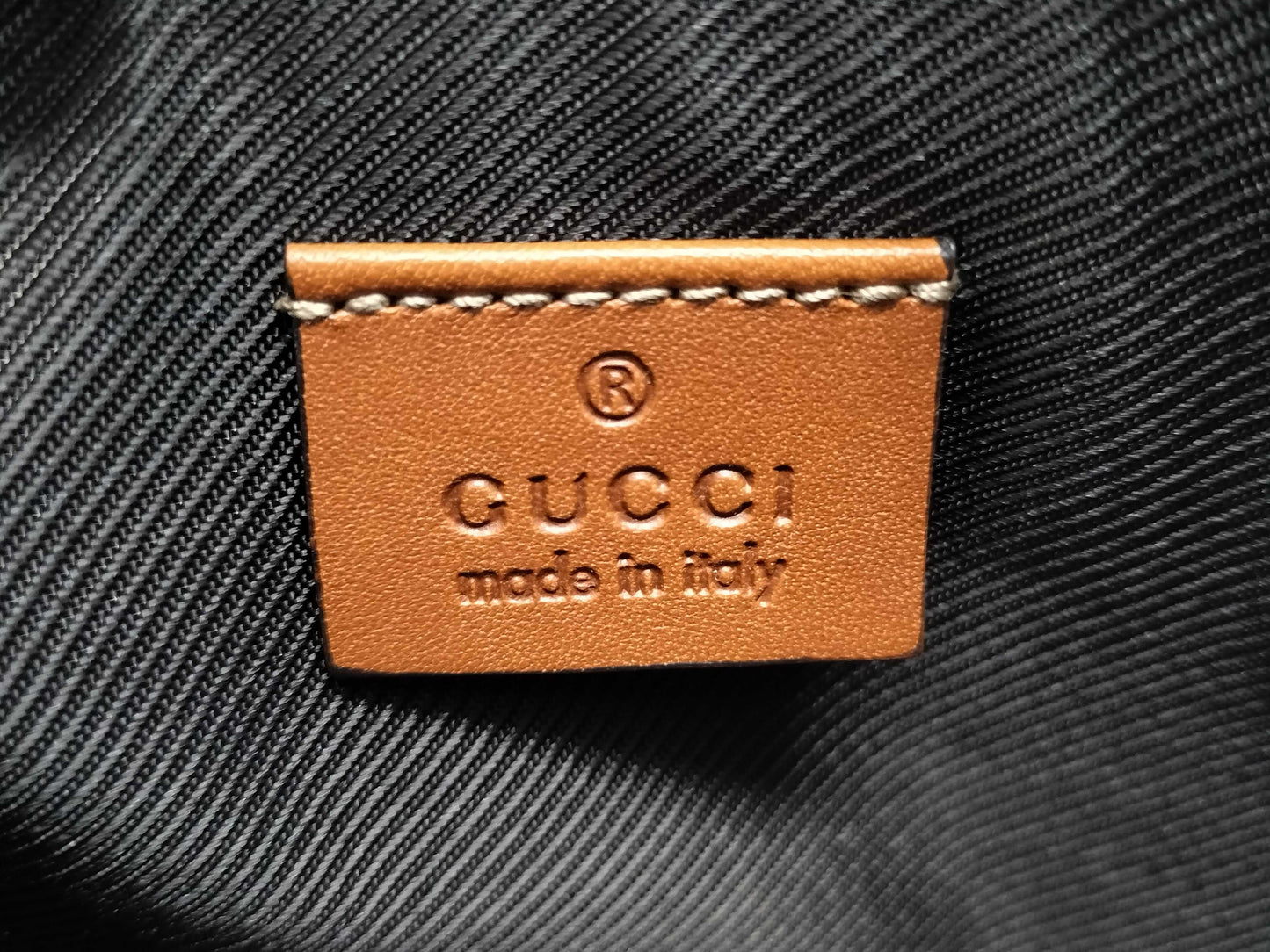 GUCCI GG Nylon Leather Pouch in Pink and Brown