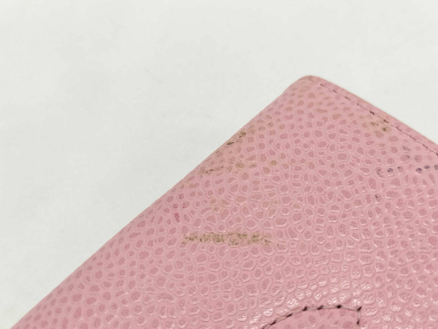 CHANEL Caviar Skin Coco Mark Double Hook Bifold Wallet Pink 9 Series Wallet