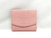 CHANEL Caviar Skin Coco Mark Double Hook Bifold Wallet Pink 9 Series Wallet