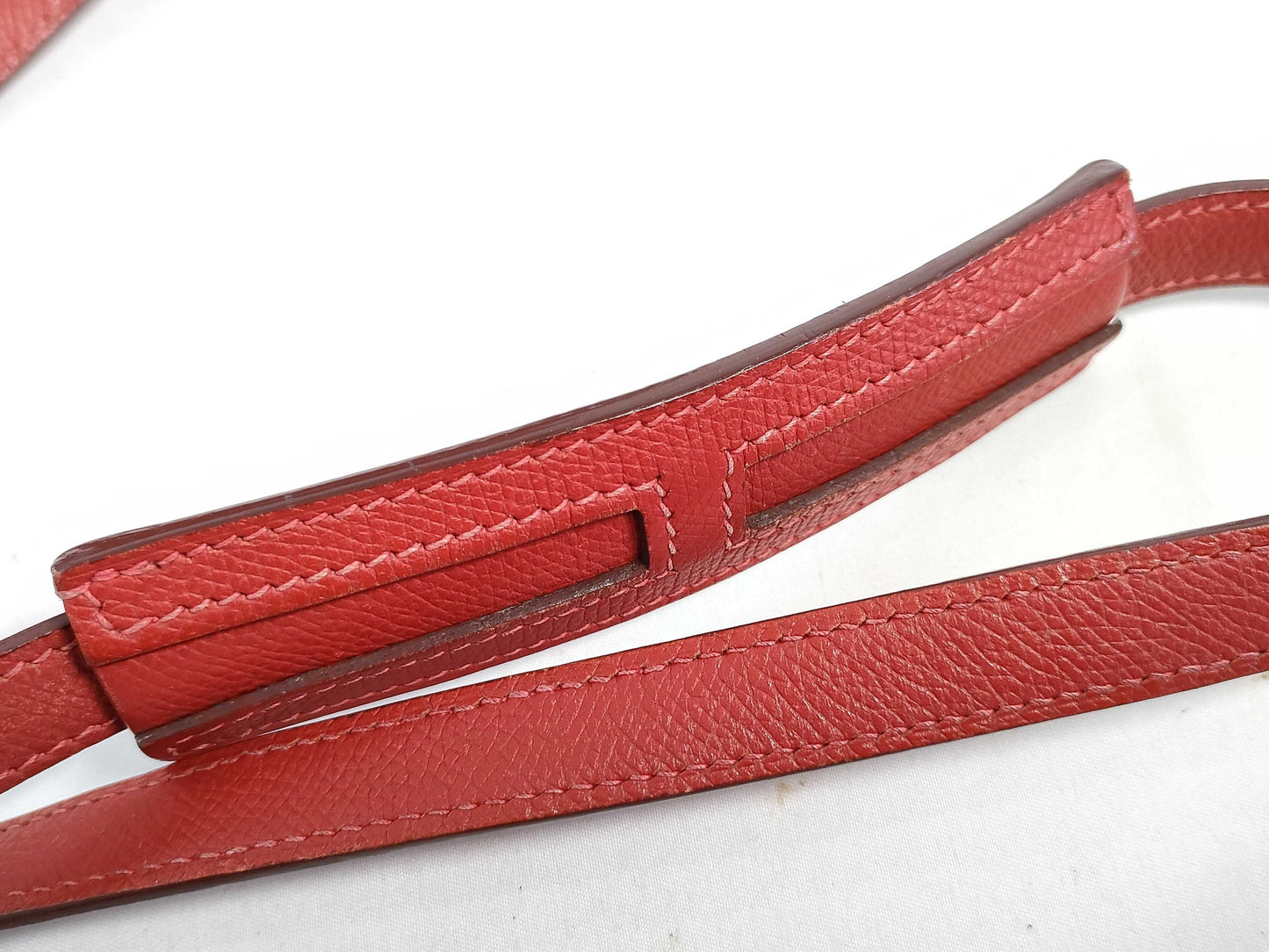 HERMES Berlingo PM Epson Rouge Bif Shoulder Bag with H Stamp