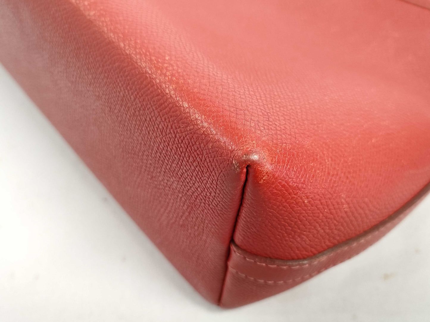 HERMES Berlingo PM Epson Rouge Bif Shoulder Bag with H Stamp