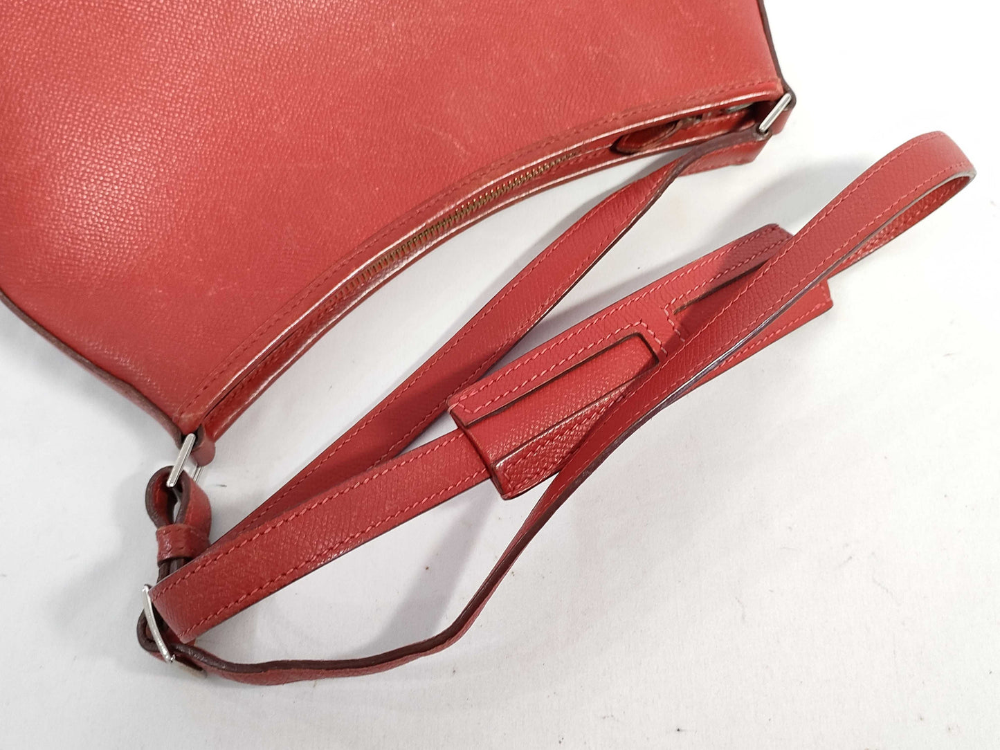 HERMES Berlingo PM Epson Rouge Bif Shoulder Bag with H Stamp