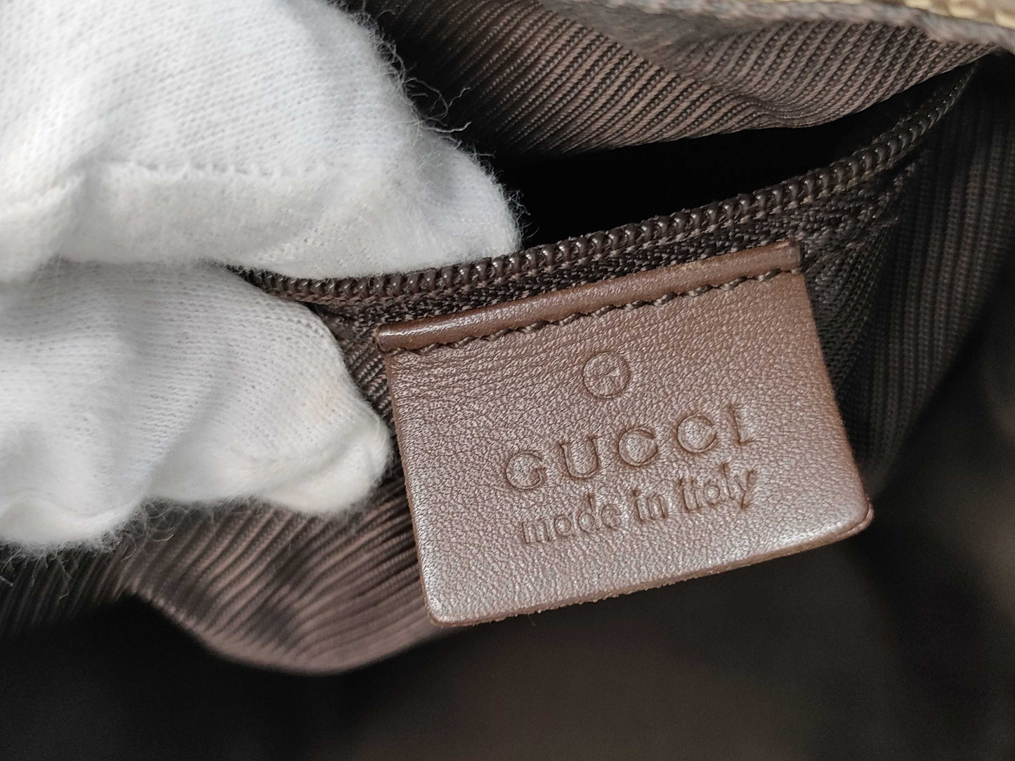 GUCCI One-Shoulder GG Canvas Drawcord Shoulder Bag