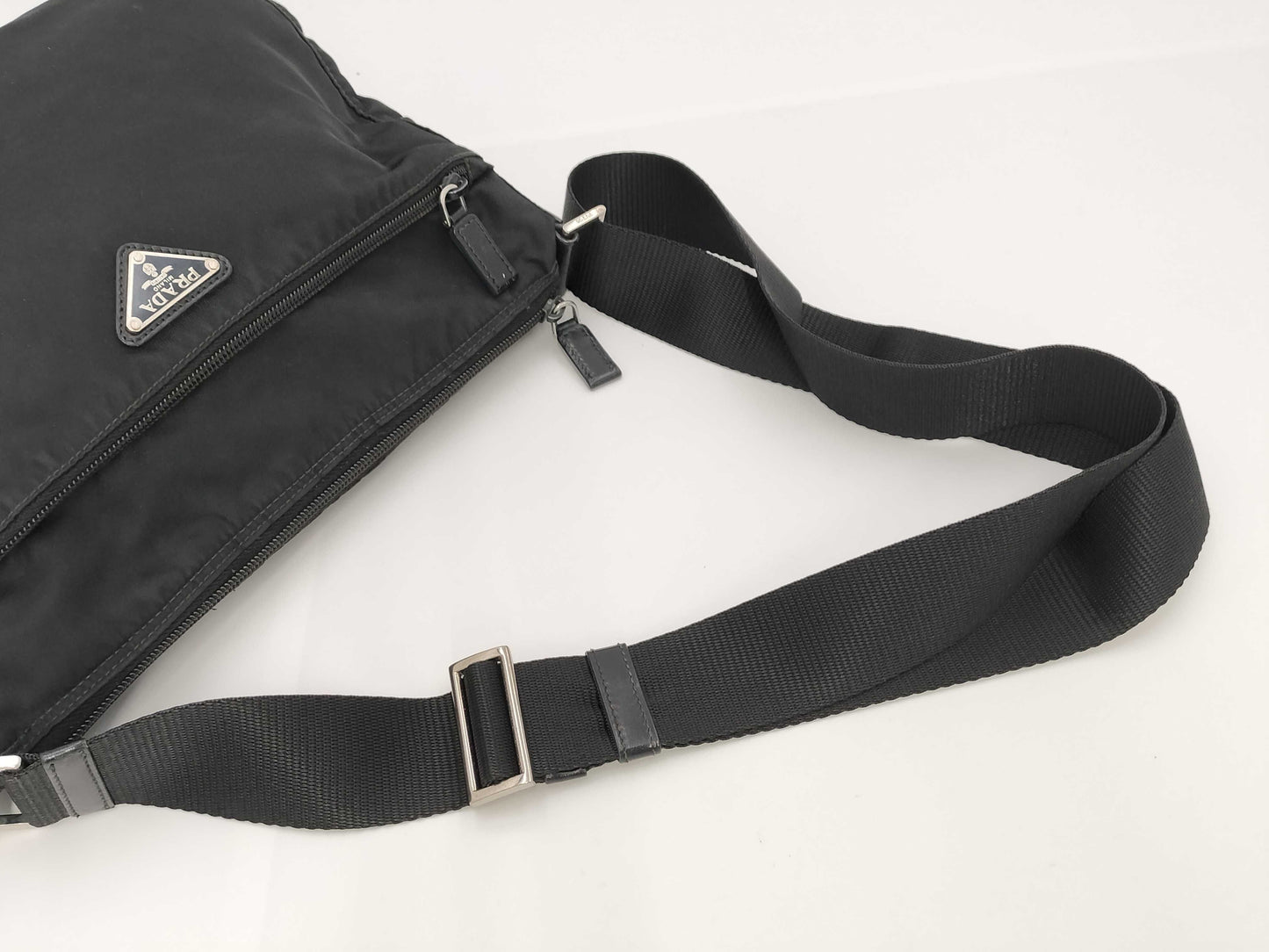 PRADA Prada Triangle Logo Black Shoulder Bag