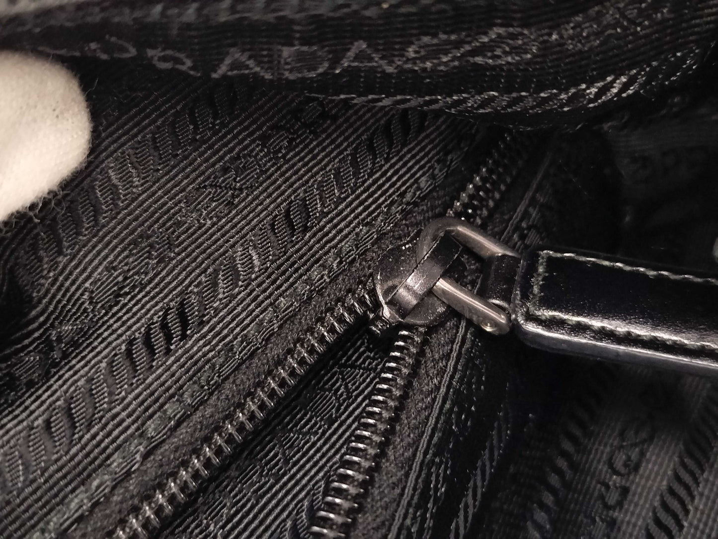 PRADA Prada Triangle Logo Black Shoulder Bag