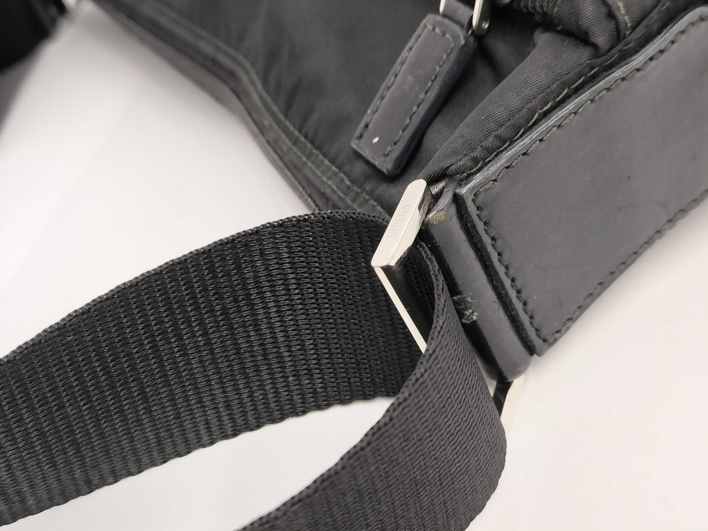 PRADA Prada Triangle Logo Black Shoulder Bag