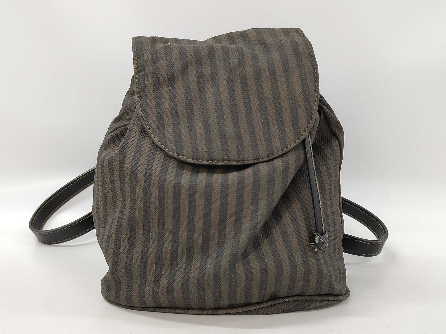 FENDI Mini Drawcord Striped Backpack