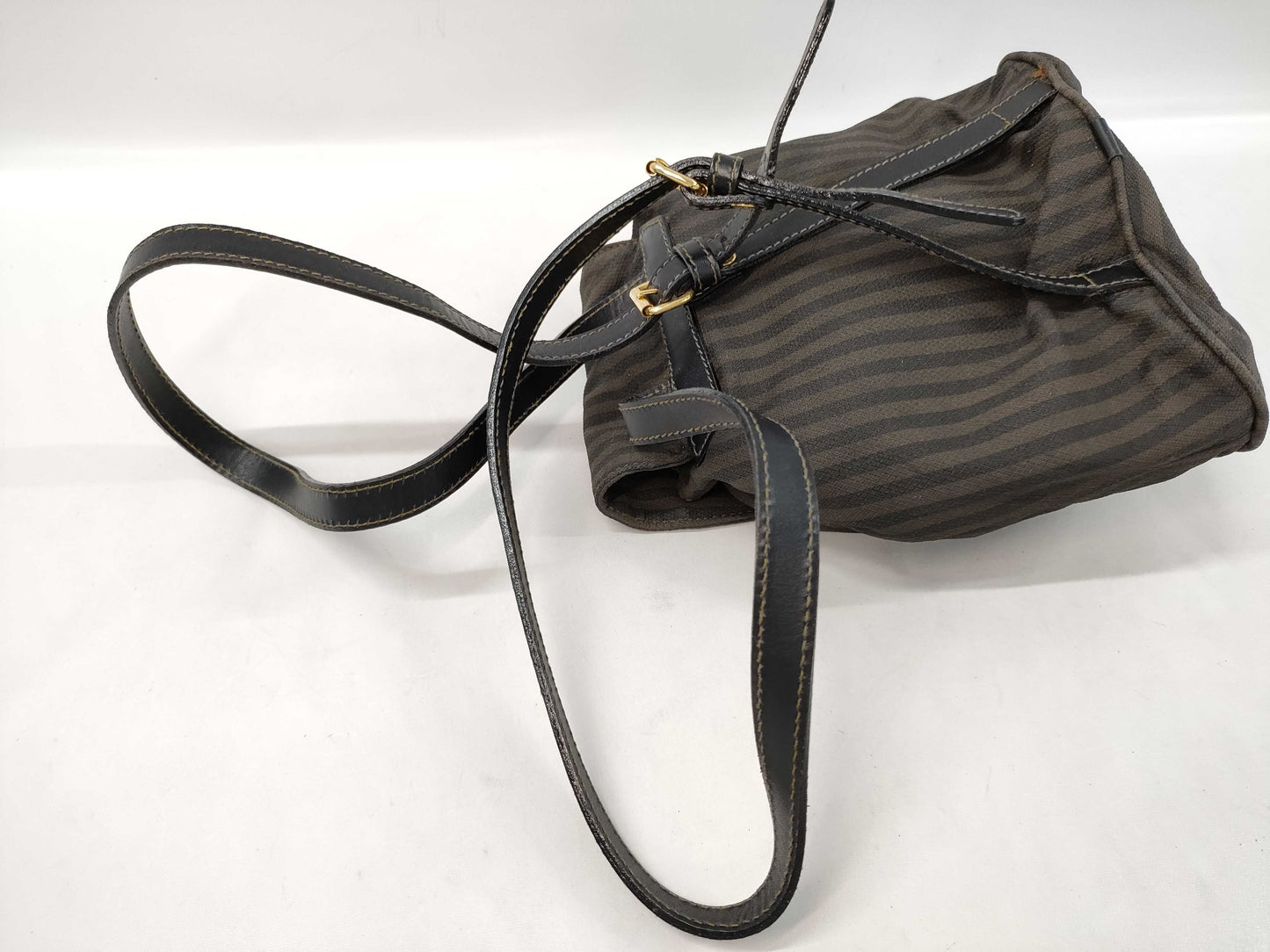 FENDI Mini Drawcord Striped Backpack