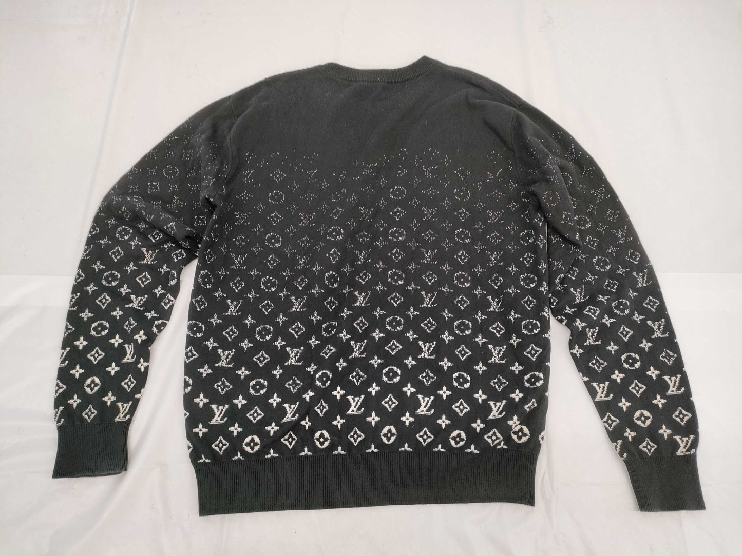 LOUIS VUITTON Knit Sweater Monogram Gradient Black M Tops