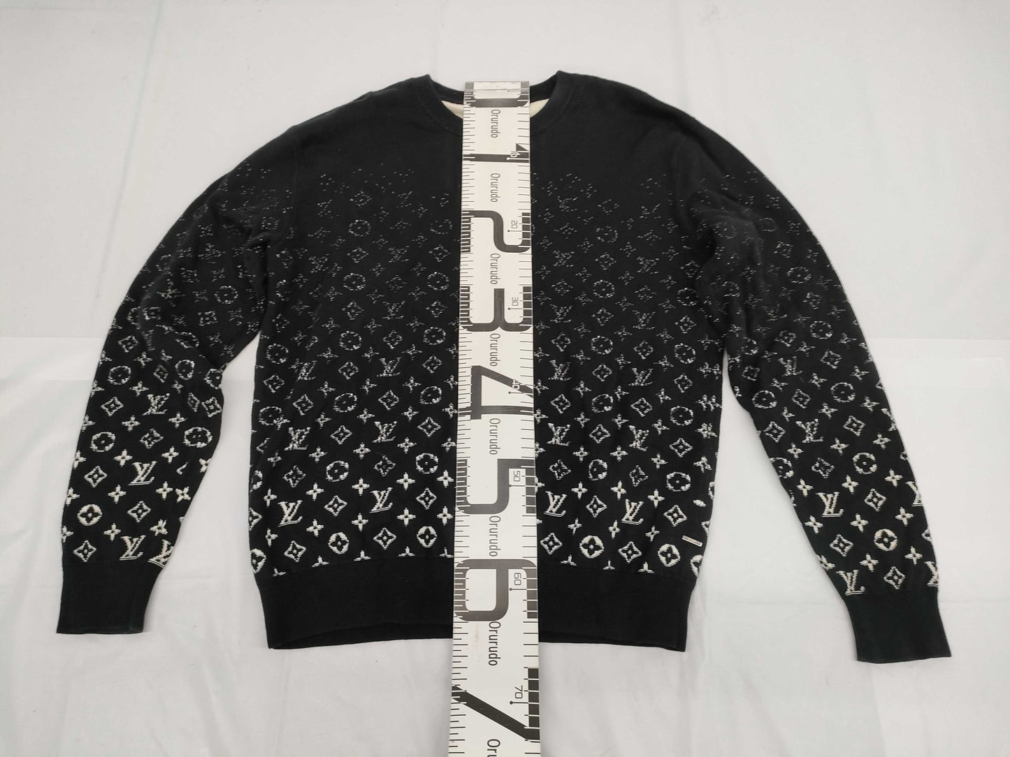 LOUIS VUITTON Knit Sweater Monogram Gradient Black M Tops