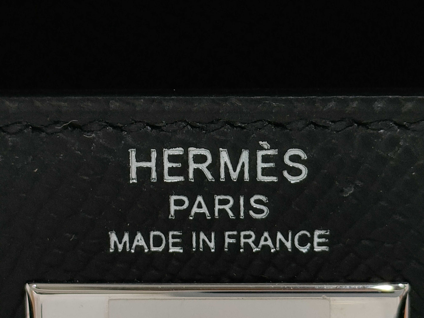 HERMES Kelly 28 Epson Black B-stamped Handbag