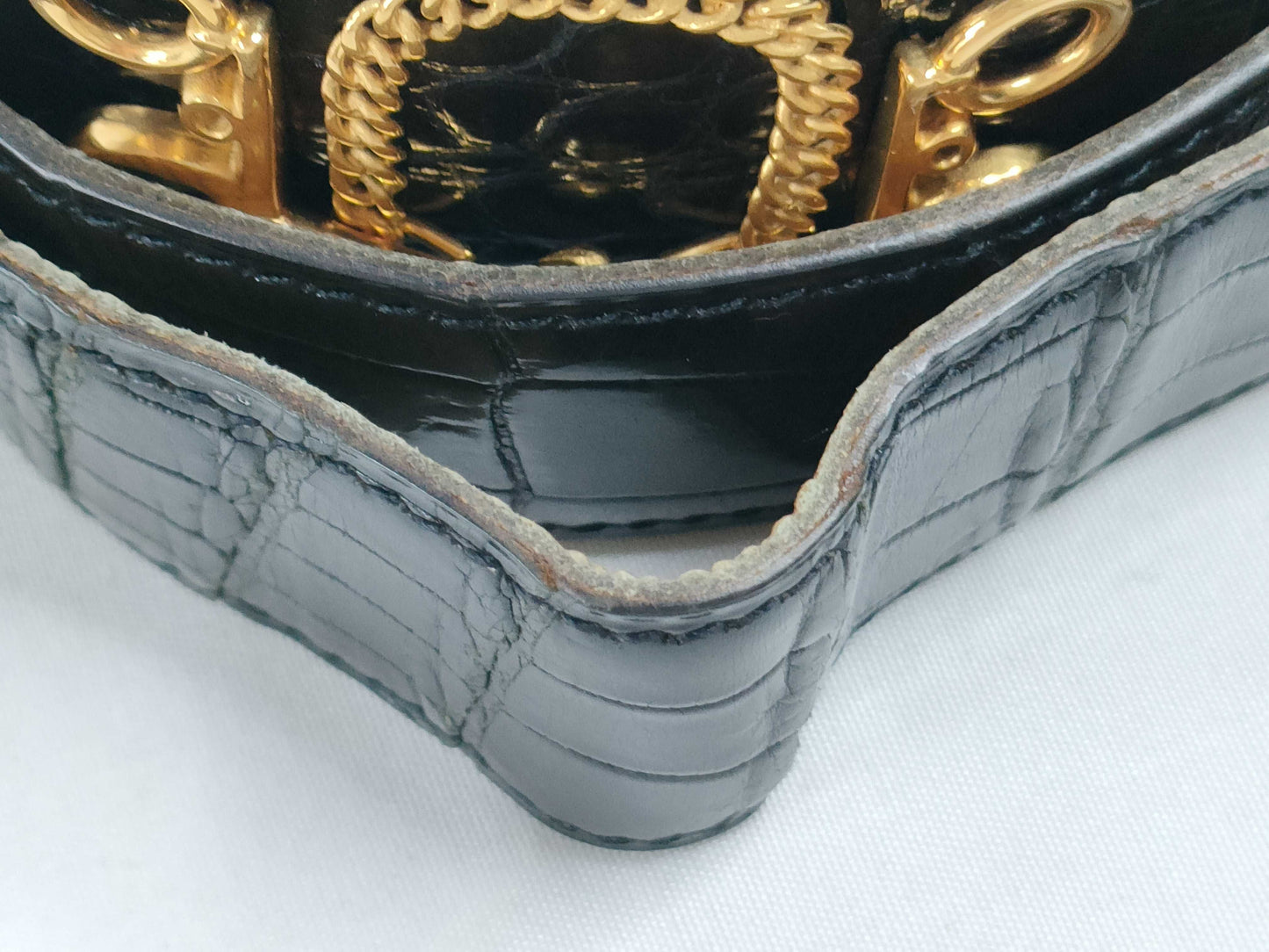 HERMES Niloticus Belt with Horse Harness Motif, Black, 〇G Belt