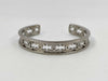 CHANEL Coco Mark Rhinestone Bangle Silver A22A Bracelet/Bangle