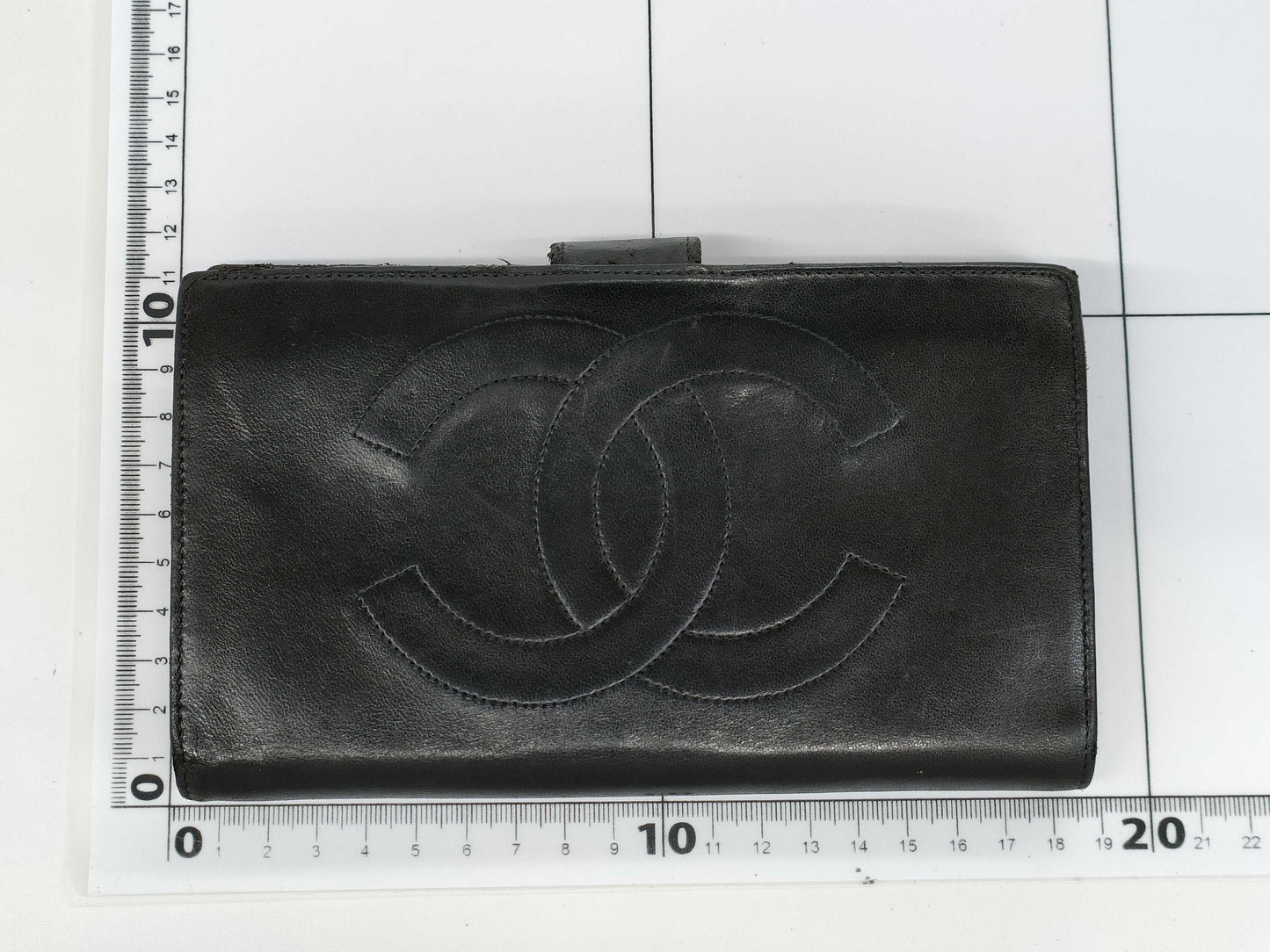 CHANEL Coco Mark Double Flap Long Wallet Black