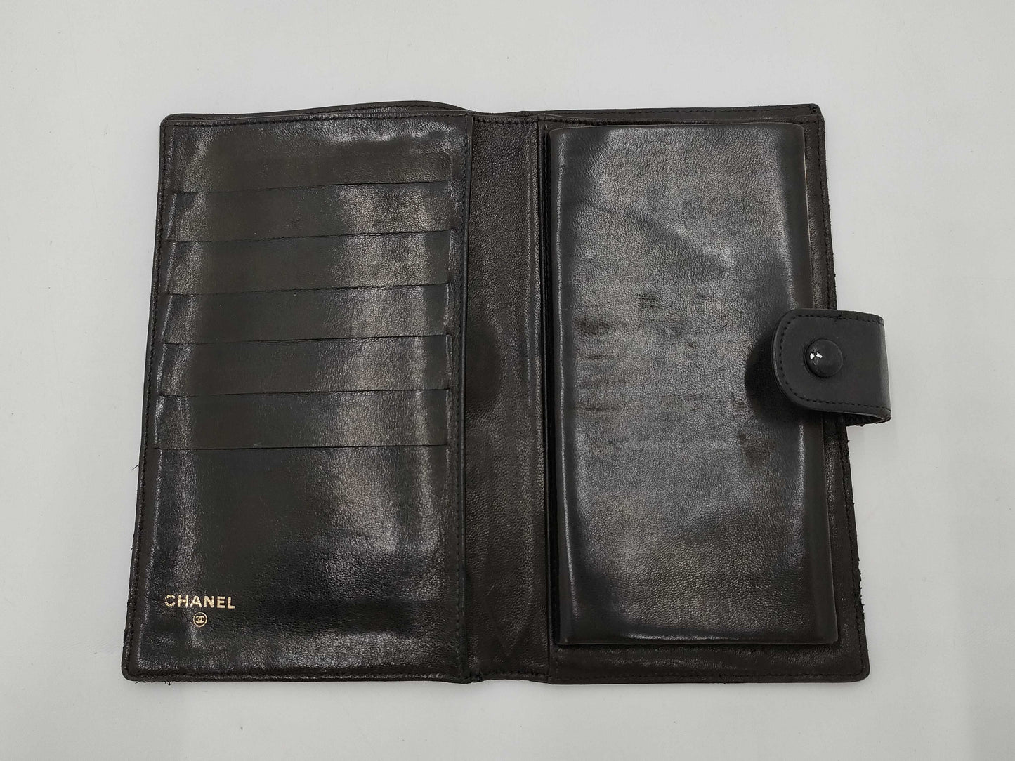 CHANEL Coco Mark Double Flap Long Wallet Black