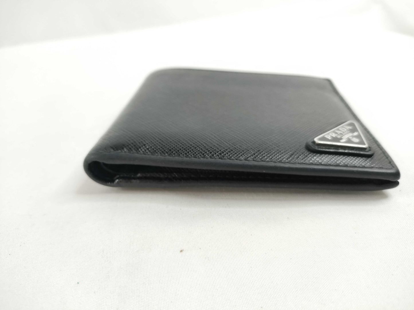 PRADA Saffiano Bi-fold Compact Wallet, Black