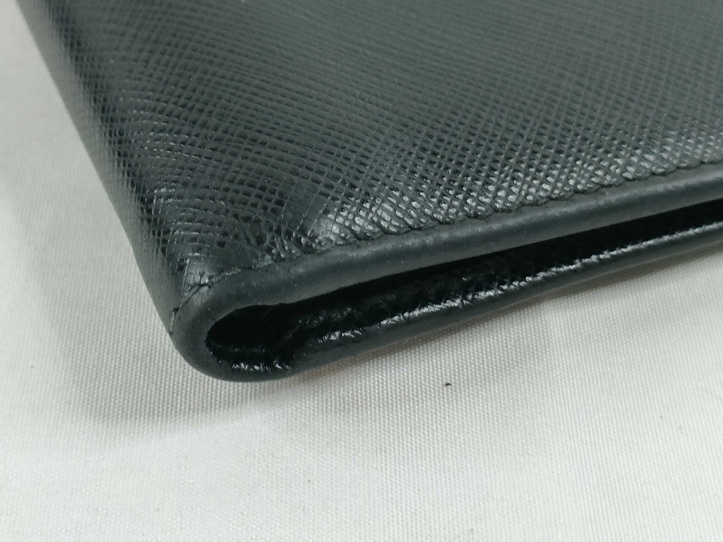 PRADA Saffiano Bi-fold Compact Wallet, Black