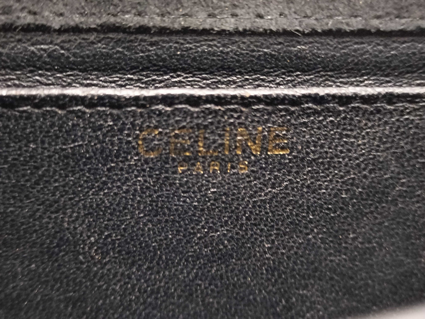 CELINE Suede Macadam Rhinestone Chain Shoulder Bag