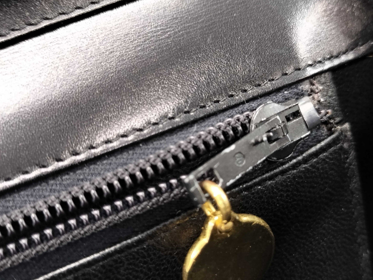 CHANEL Calfskin Push Lock Black Shoulder Bag