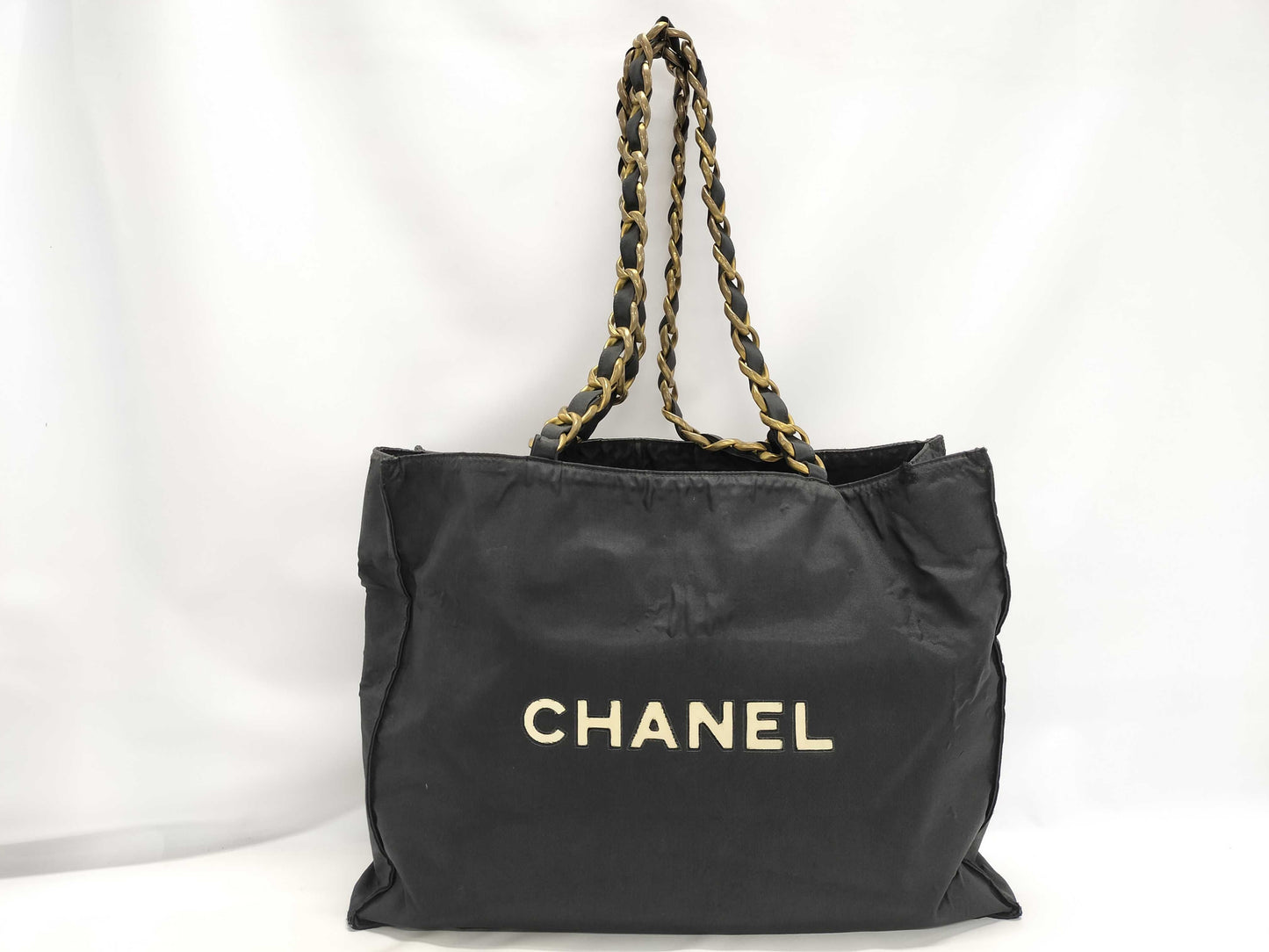 CHANEL Big Coco Mark Chain Black Tote Bag