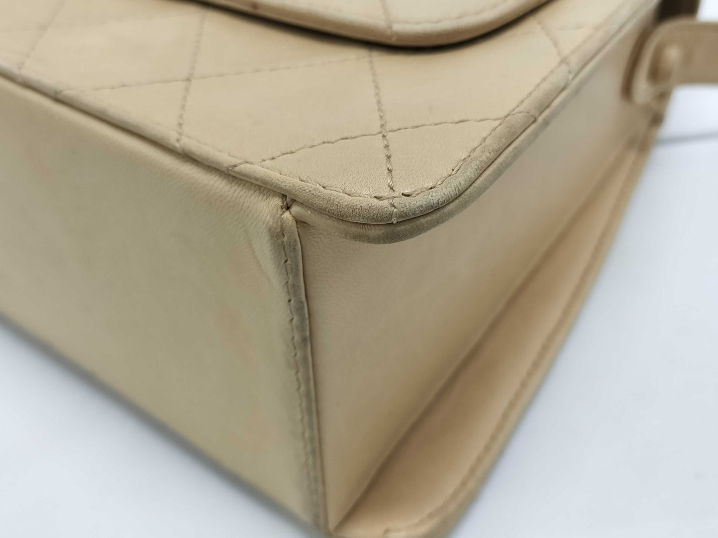 CHANEL Wild Stitch Beige Shoulder Bag