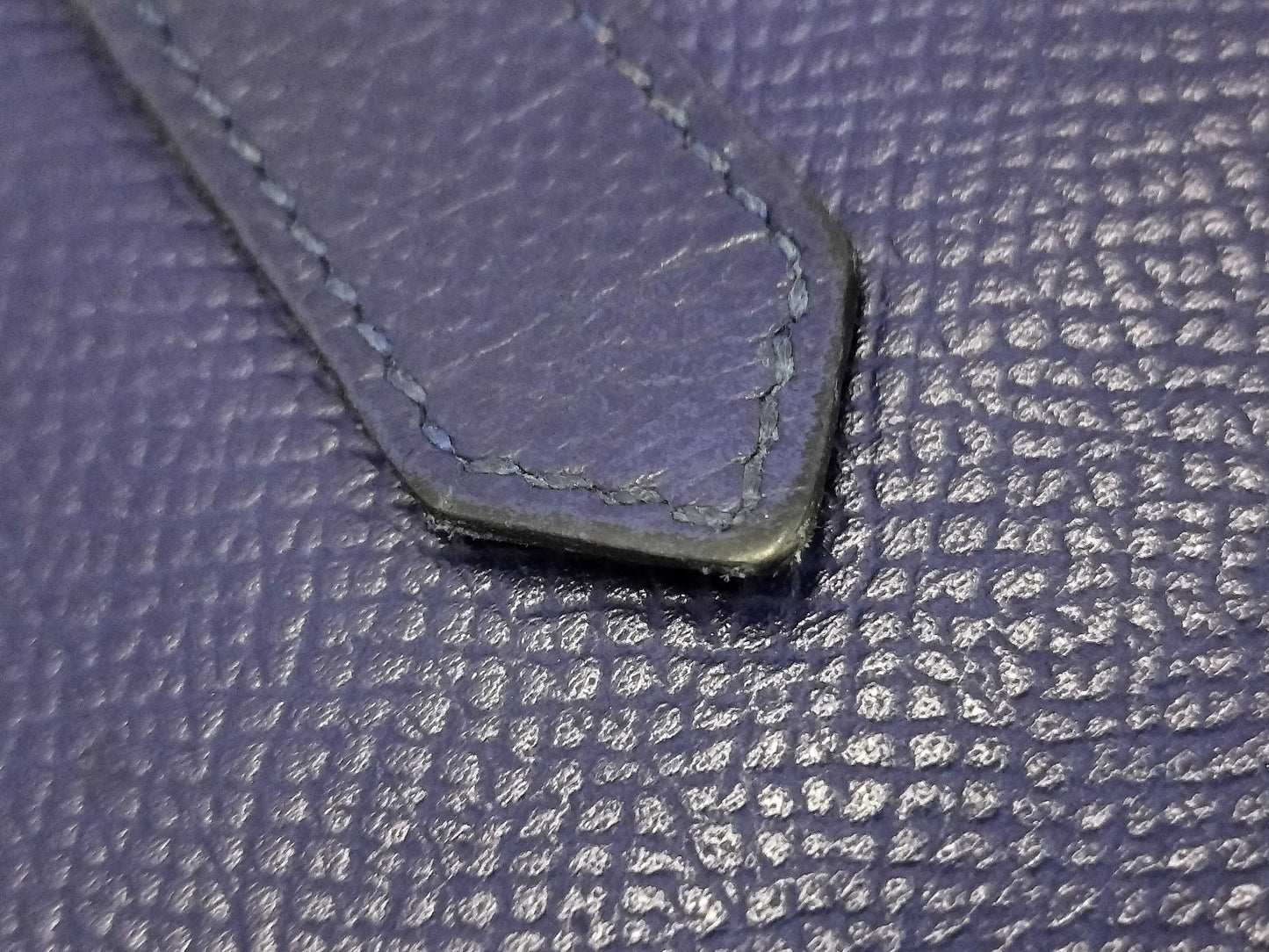 HERMES Bearn Soufflet Epson Blue Wallet