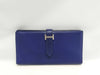 HERMES Bearn Soufflet Epson Blue Wallet