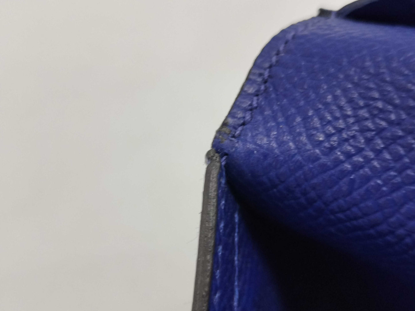 HERMES Bearn Soufflet Epson Blue Wallet