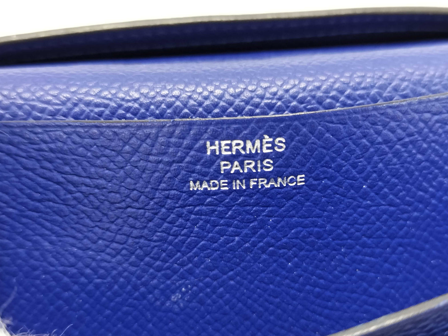 HERMES Bearn Soufflet Epson Blue Wallet