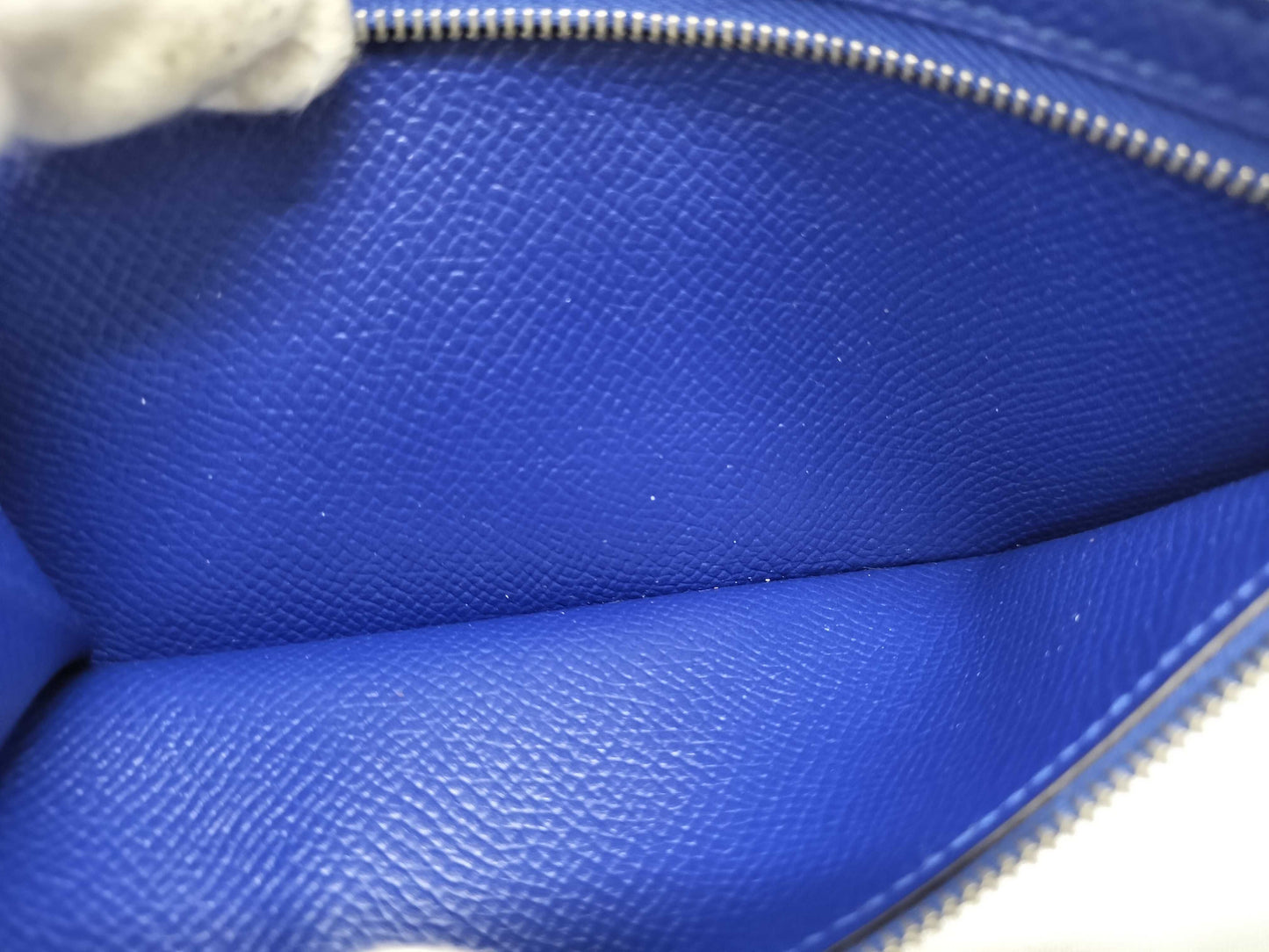 HERMES Bearn Soufflet Epson Blue Wallet