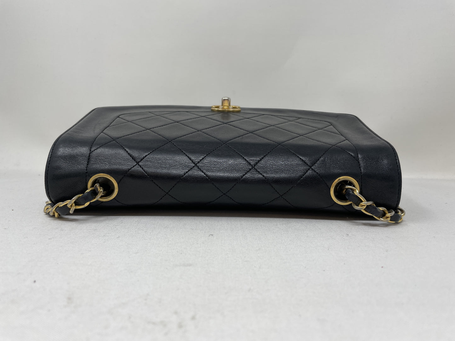 CHANEL Diana Matelasse Shoulder Bag in Black with Seal Card