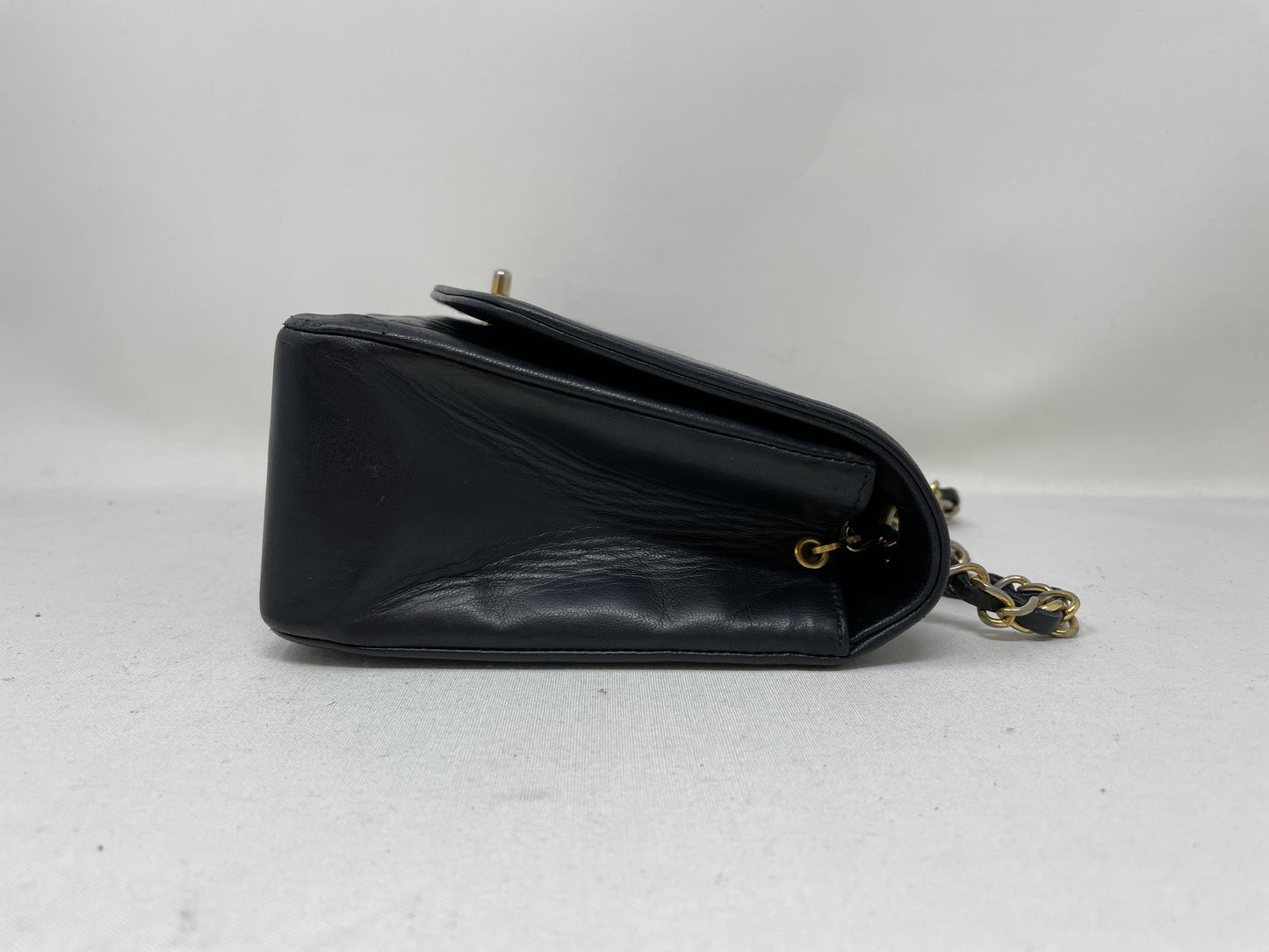 CHANEL Diana Matelasse Shoulder Bag in Black with Seal Card