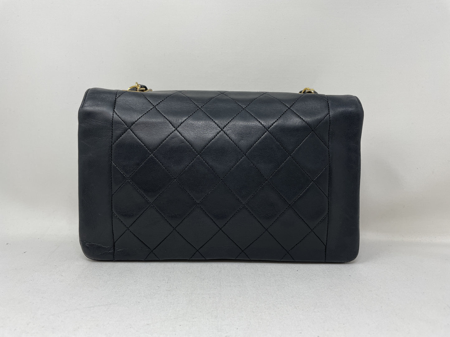 CHANEL Diana Matelasse Shoulder Bag in Black with Seal Card