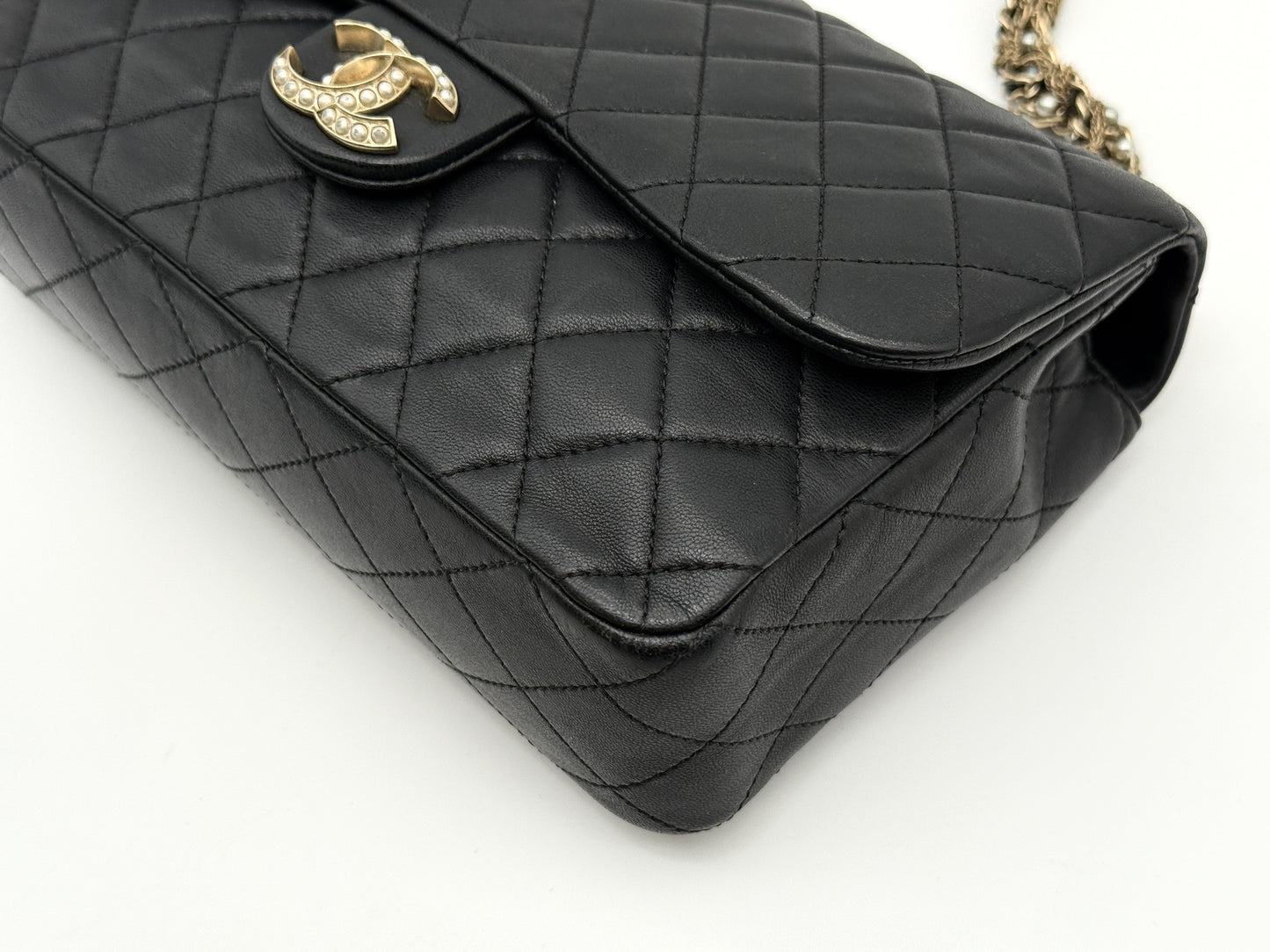 CHANEL Matelasse Chain Shoulder Bag, Lambskin, Westminster, 20s, with Warranty Seal, W24.5cm