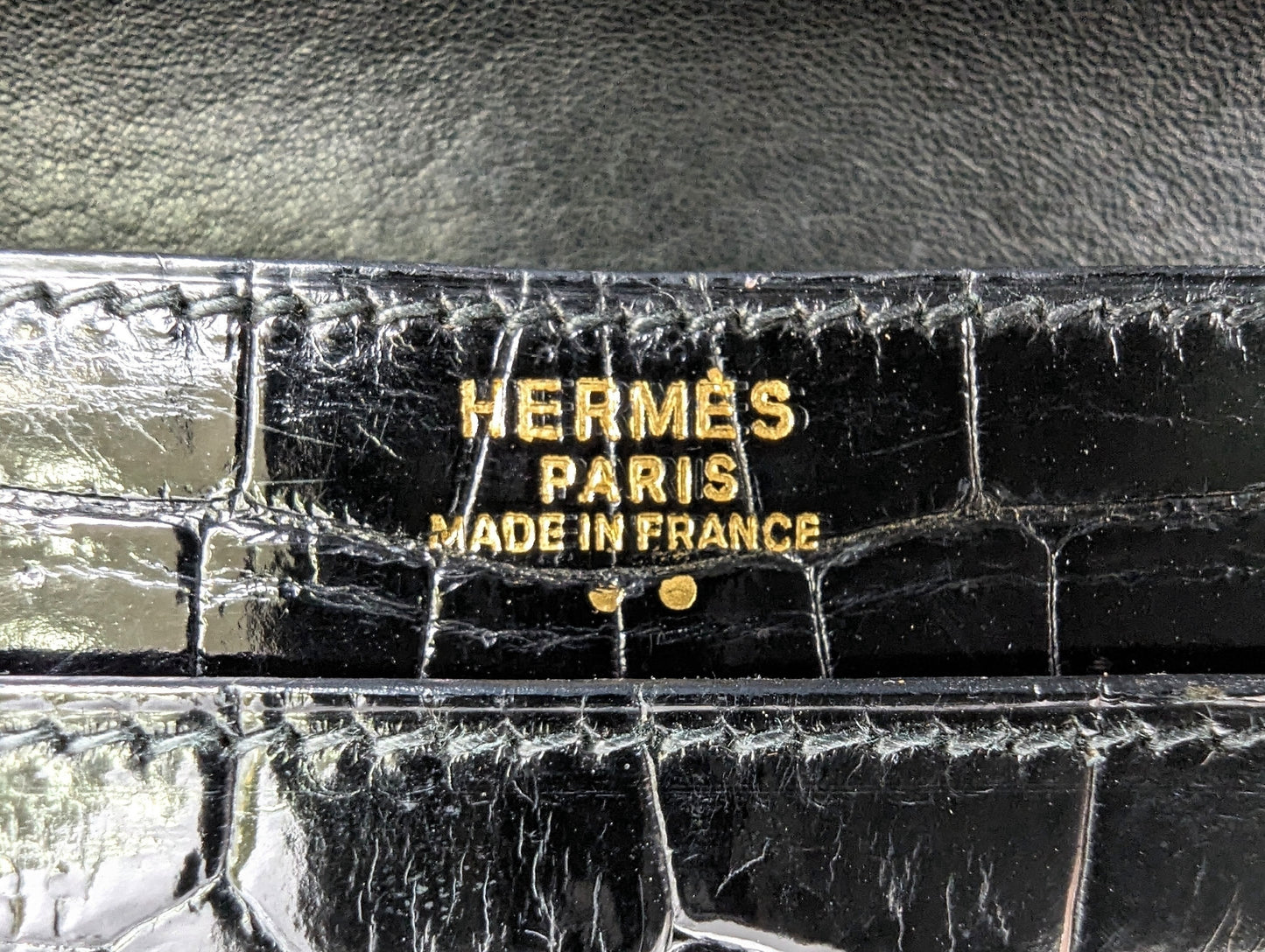 HERMES Crocodile Piano Polosus Handbag with V Stamp