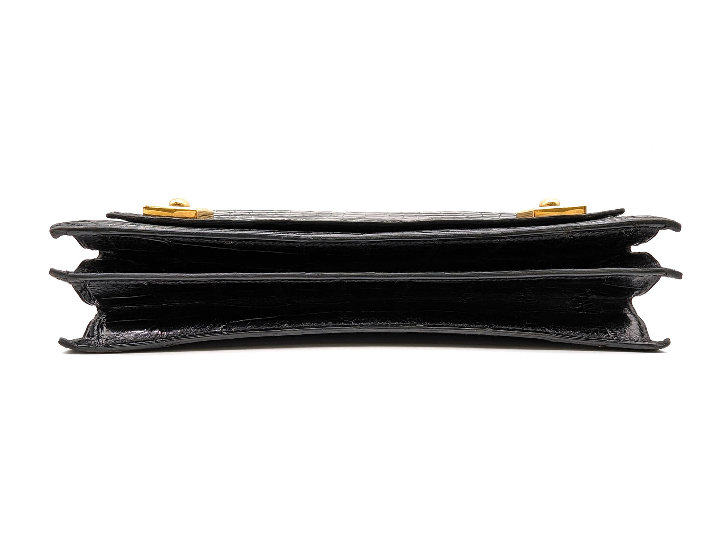 HERMES Crocodile Piano Polosus Handbag with V Stamp