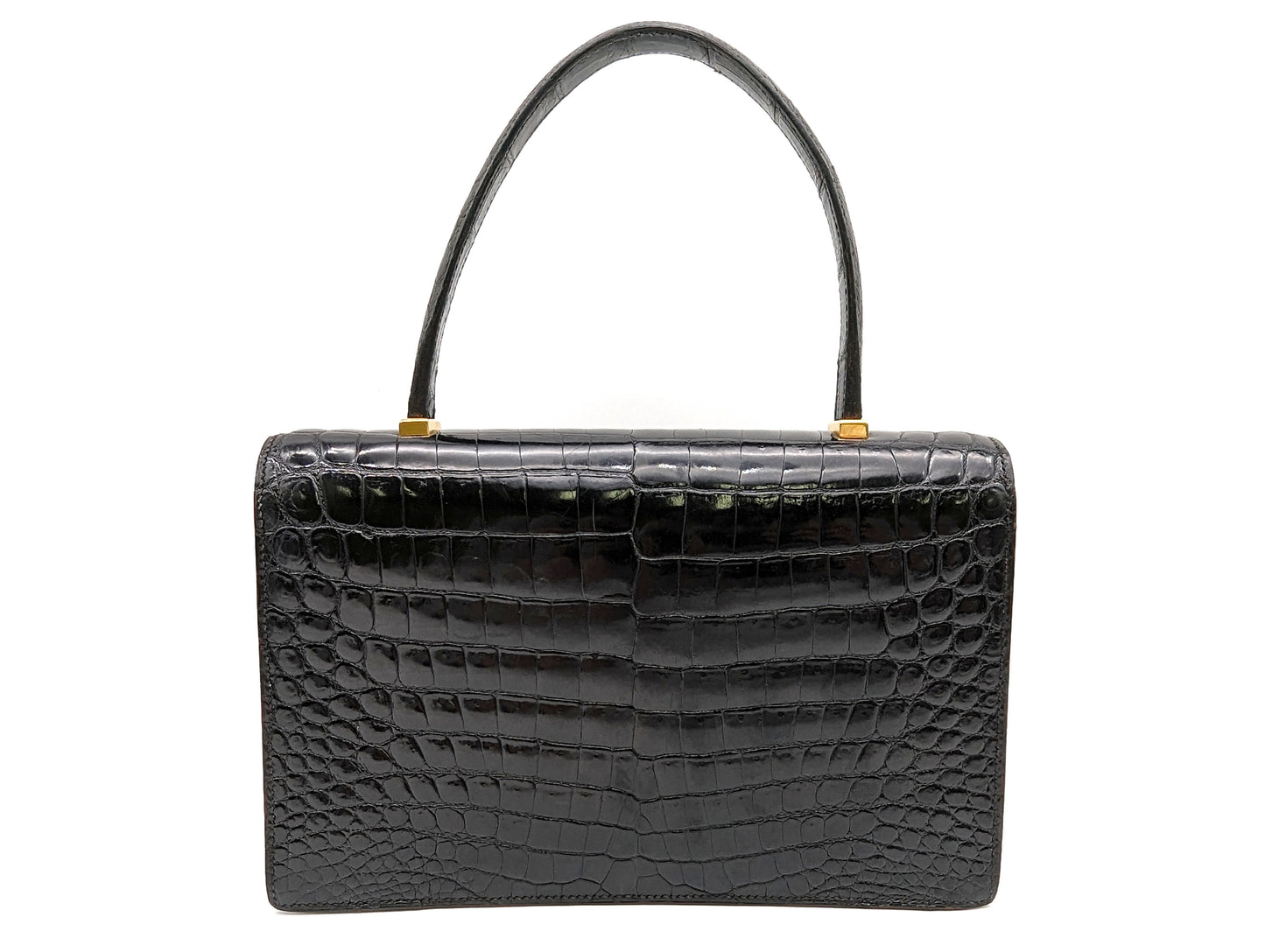 HERMES Crocodile Piano Polosus Handbag with V Stamp