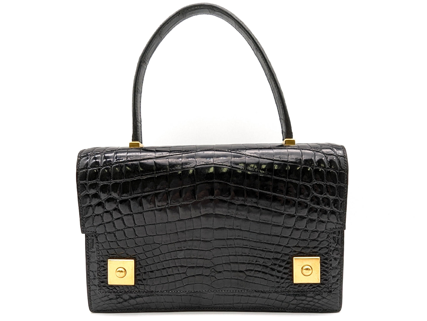HERMES Crocodile Piano Polosus Handbag with V Stamp