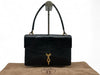 HERMES Vintage Crocodile Black with Gold Hardware, W24.5cm Handbag