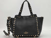 Valentino Garavani VALENTINO Garavani Rock Studs Leather Mini 2way bag Black bag