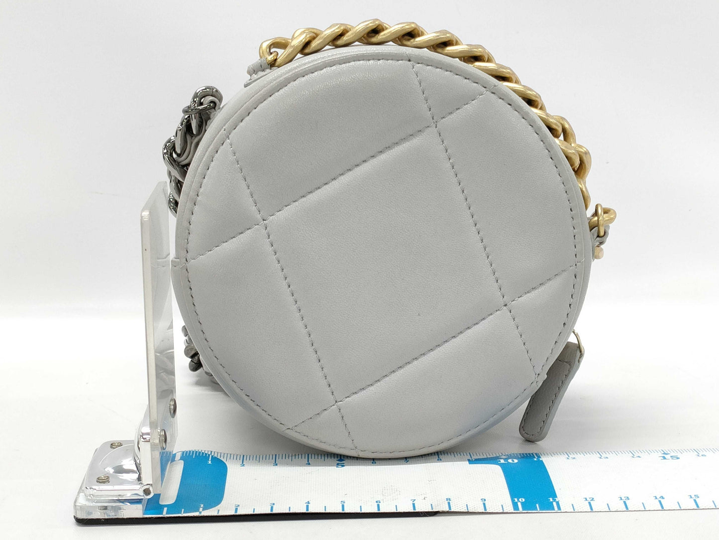 CHANEL Chanel 19 Round Chain Shoulder Bag Light Gray Shoulder Bag