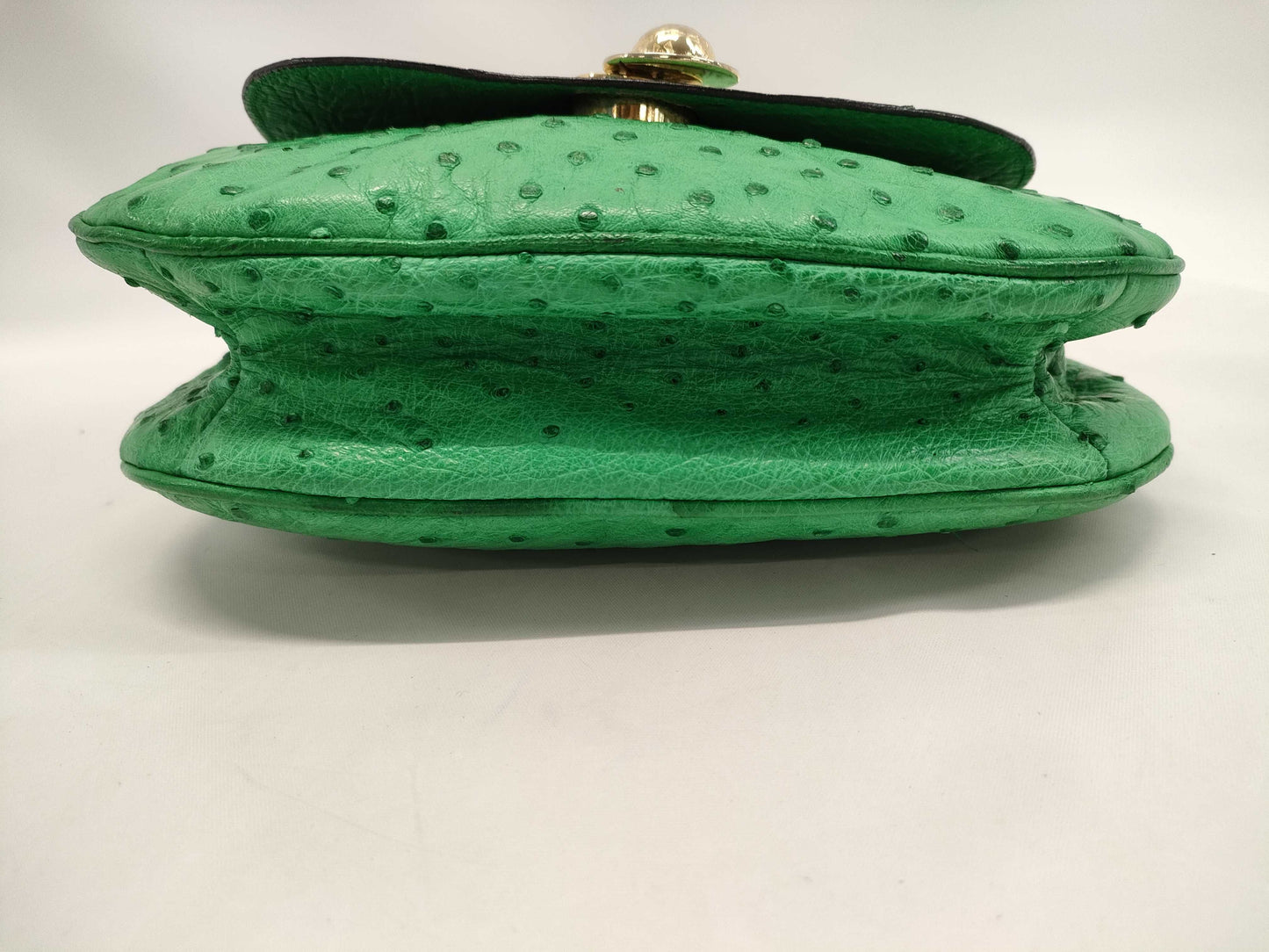 CELINE Ostrich Star Ball Handbag Green