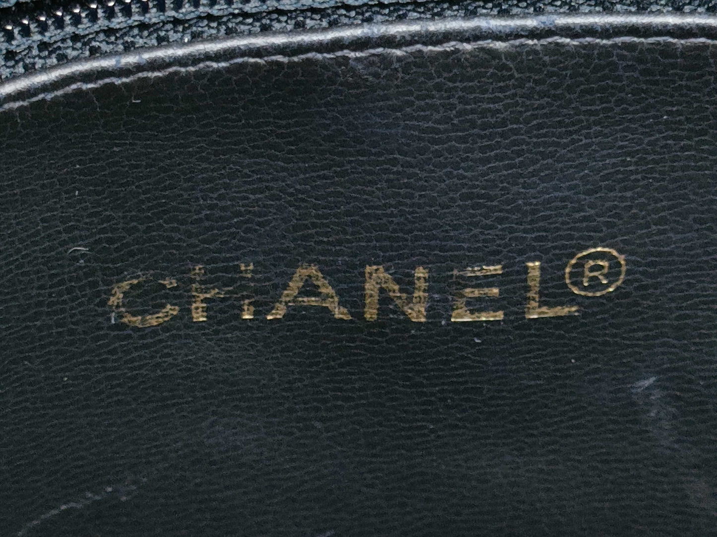 CHANEL Lambskin Chain Shoulder Bag Navy