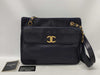 CHANEL Lambskin Chain Shoulder Bag Navy
