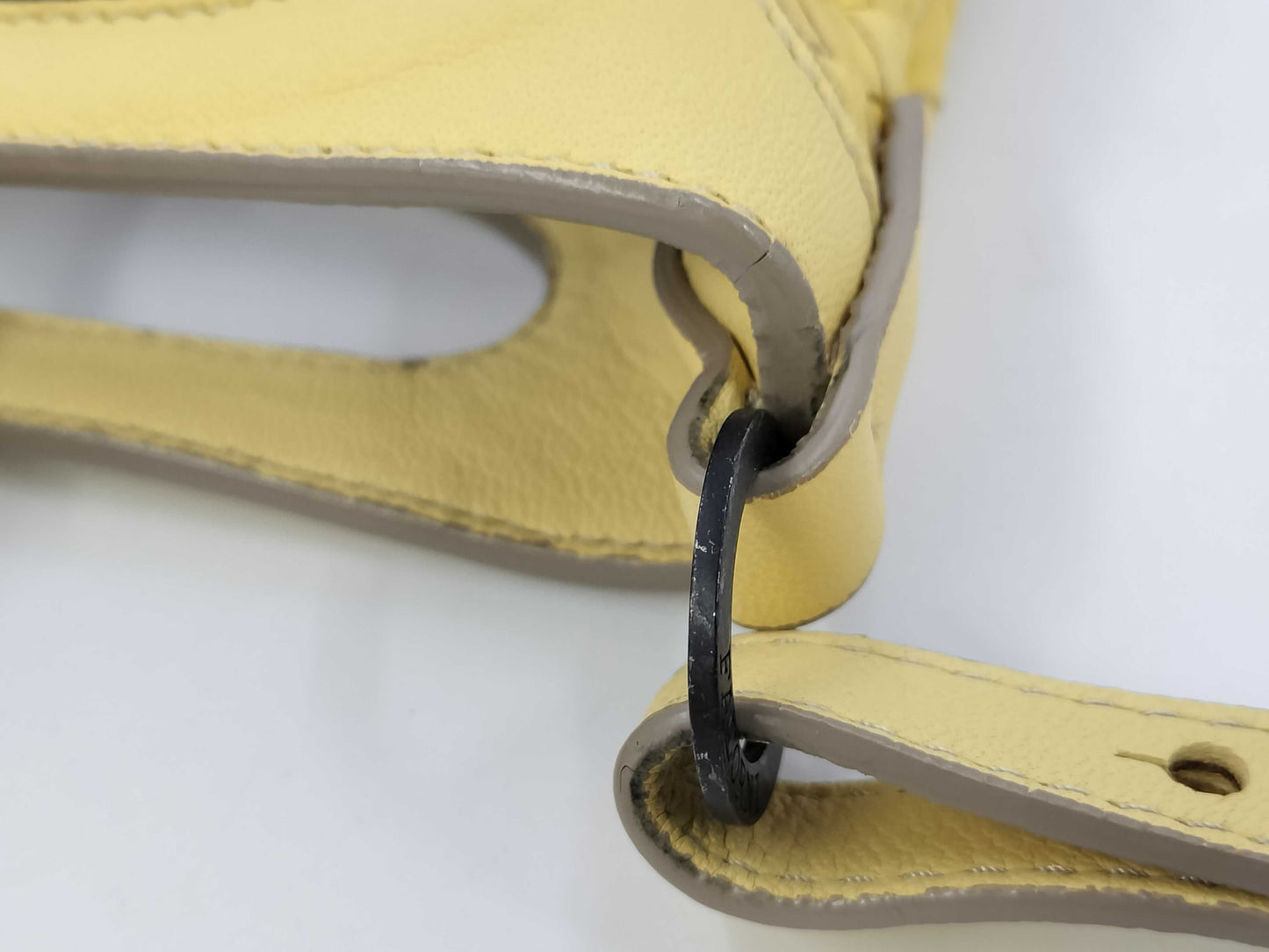 Falorni Leather Yellow Shoulder Bag