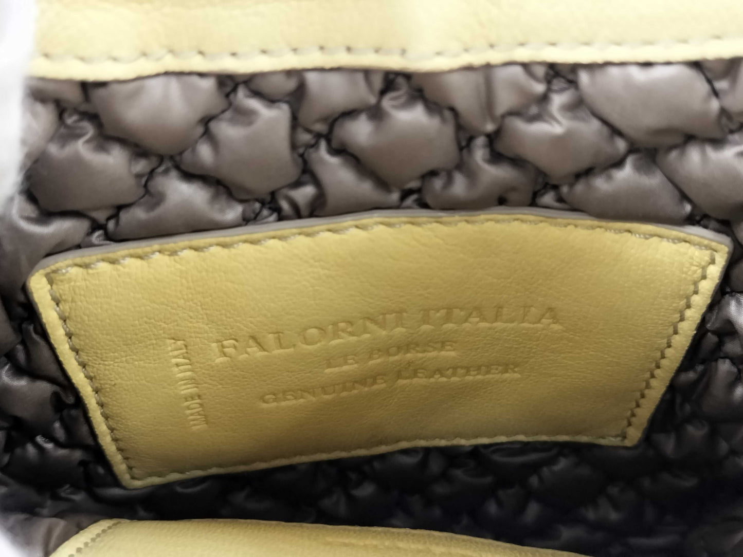Falorni Leather Yellow Shoulder Bag