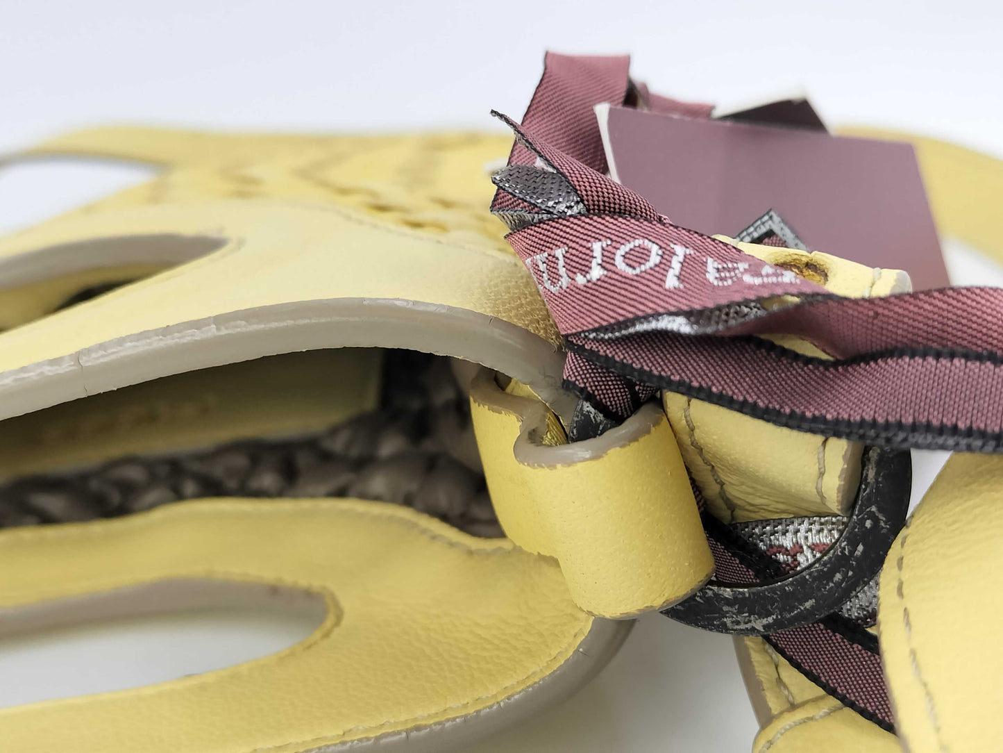 Falorni Leather Yellow Shoulder Bag